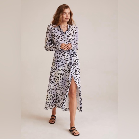 Bella Dahl Maxi Shirt Dress Ink Dots - Picture 1 of 12